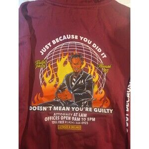 Just Because You Are Gulity Funny Devil Hell Joke Hooded Sweatshirt Sz 3xl
